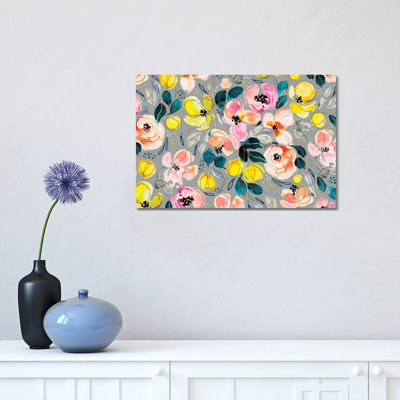 Peachy Florals by Joy Ting - Wrapped Canvas Gallery-Wrapped Canvas Giclée