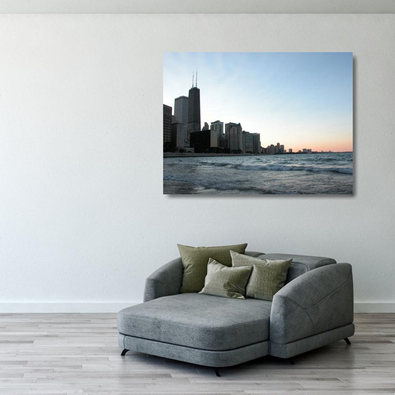 Chicago et le lac Michigan, H 28 po x l 37 po