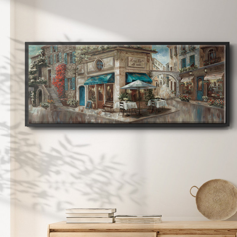 Corner Café- Framed Canvas, 20" H x 50" W