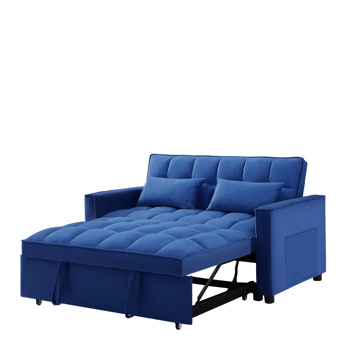 Mercer41 Yumairamodern Yumaira 55.39'' Velvet Pull Out Couch Pull Out