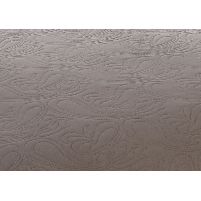 Pesmes Polyester Paisley Bedspread with Pillow Shams, Mink, 180 x 254 cm Bedspread - 1 Sham