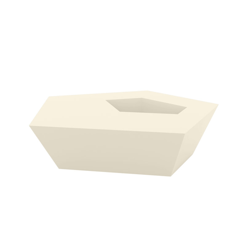 Faz Plastic Coffee Table, Ecru, 27.5" W x 43.25" L x 12.5" H