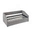 Lit de jour simple avec canapé-lit rembourré capitonné, tissu de lin, gris (82,5 po x 42,5 po x 34 po)-757469584-757469585
