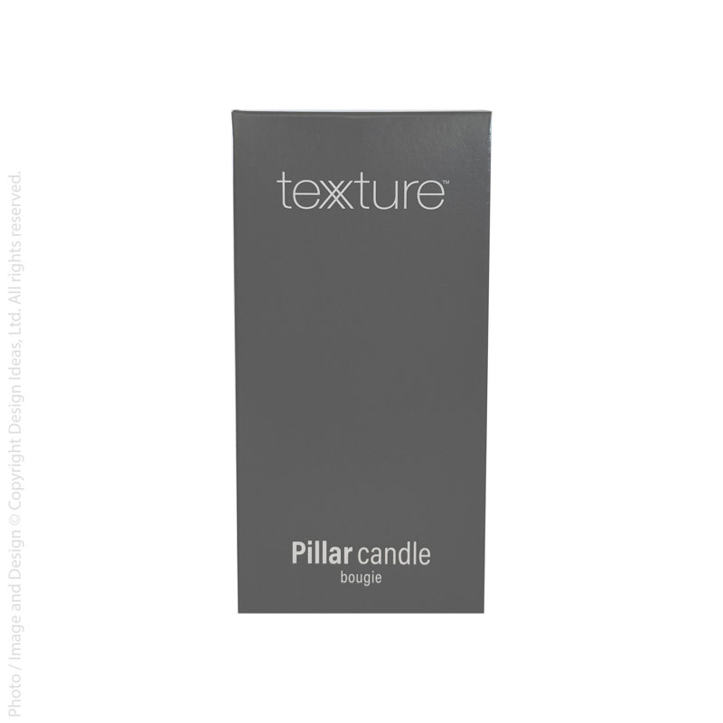 Unscented Pillar Candle, 6" H x 3" W x 3" D