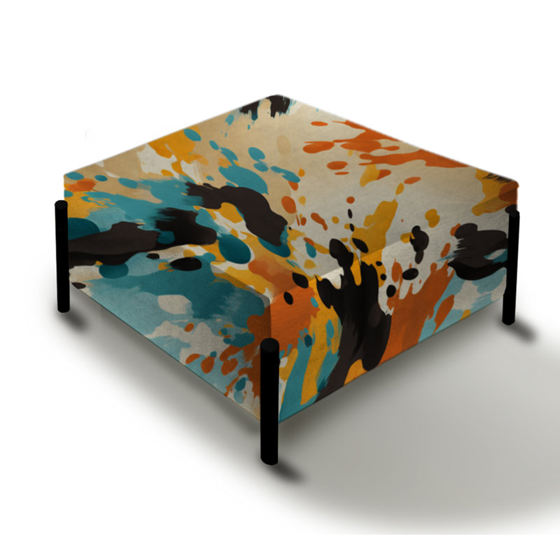 Grand repose-pieds carré Art Print Expression Tell And Black II