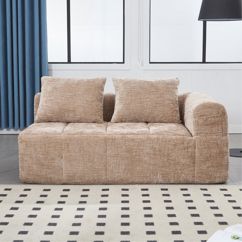 Canapé en chenille, canapé-lit modulaire minimaliste, Kaki