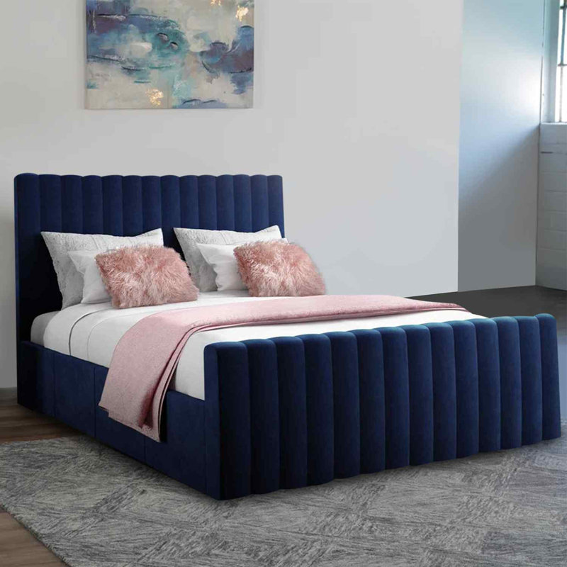 Upholstered Bed, Blue, Kingsize (5')