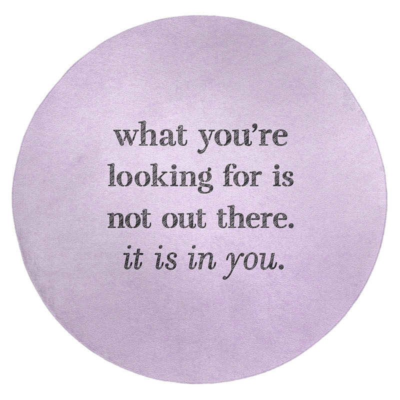 Quotes Chenille Indoor Rug, Round 5'