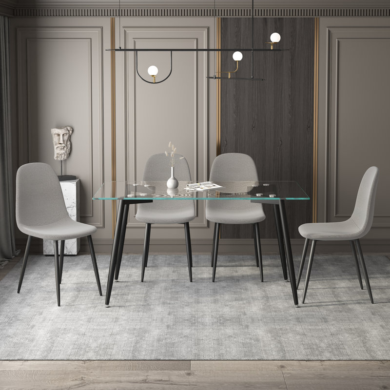 Kortana 17.3'' H Fabric Side Chair, Light Gray