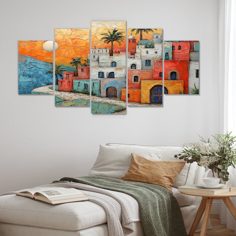 Maroc, Casablanca, village antique, ensemble d'art sur toile