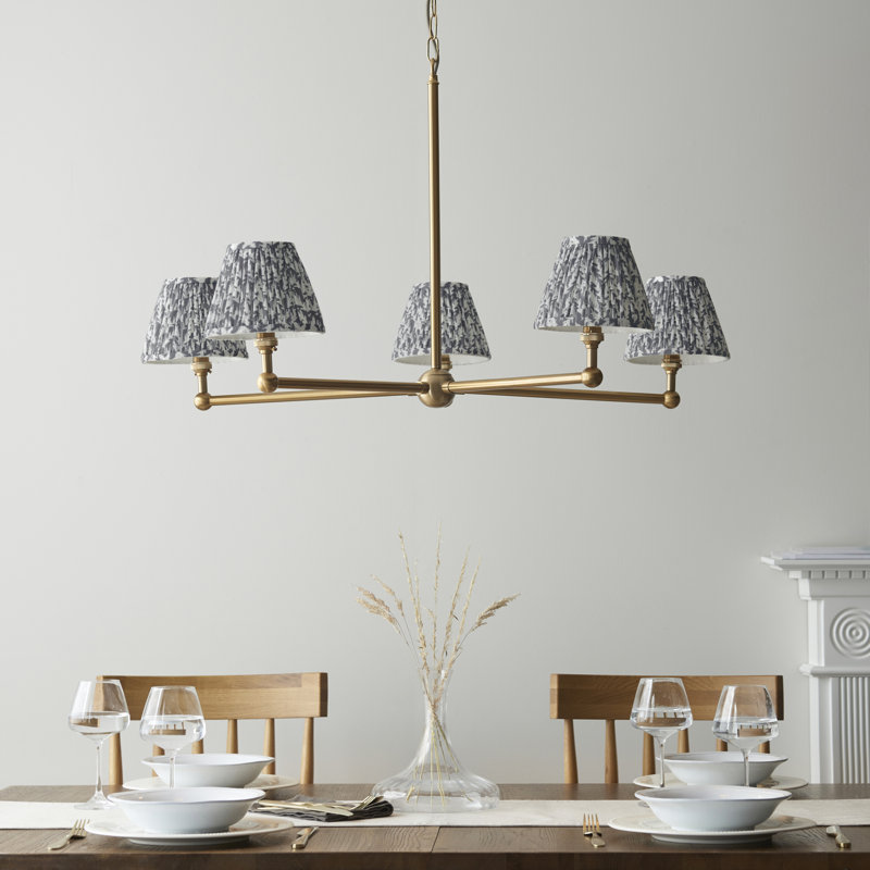 Santiago 5 - Light Waggon Wheel Chandelier, Grey