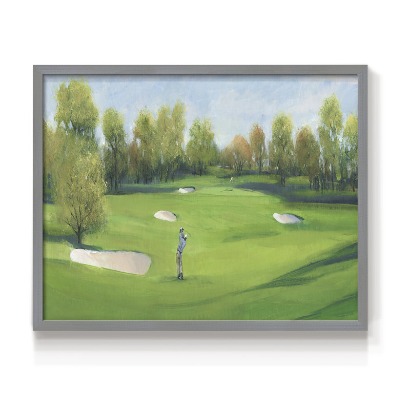 Fairway Shot II - Reproduction encadrée - Restickable, Gris, H 11 po x l 14 po