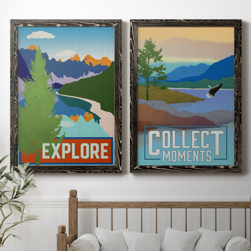 Explore - ensemble d'impressions 2 pièces, Pas de tapis, H 31,5 po x l 47 po x P 1,5 po, H 31,5 po x l 47 po x P 1,5 po