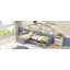 Lit plateforme simple avec trois tiroirs de rangement, gris