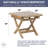 Square Teak Solid Wood Foldable Outdoor Side Table , 18 " W 18 " D
