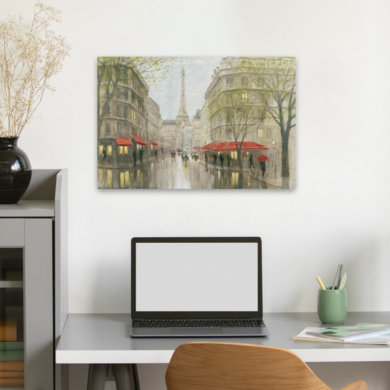 Impression traditionnelle et française de Paris, H 24 po x l 16 po