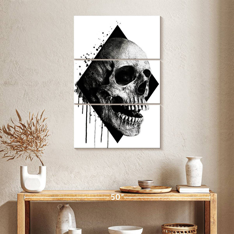 Hitzel Grunge Unearthly Skull, 38" H x 24" W