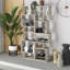 Sandra Bookcase | Asymmetric Freestanding Bookcase with 10 Compartments-102304666