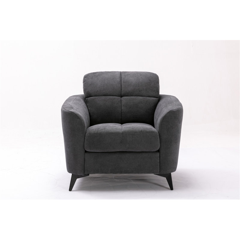 Chaise en tissu tissé gris Callie, Gray