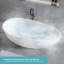 Baignoire 59 po à surface solide matte, baignoire autoportante en pierre de résine à surface solide, baignoire blanche matte à surface solide, baignoire autoportante avec trop-plein et bonde escamotable