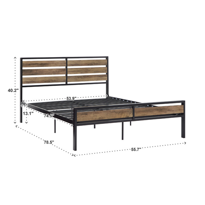 Iron Platform Bed, Full, Black