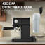 Machine à espresso verticale 20Bar Slim avec mousseur à lait professionnel, chauffe-tasses et réservoir amovible de 43 oz | Acier inoxydable noir | Idée de cadeau