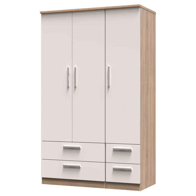 Borgeson Manufactured Wood Wardrobe, Kashmir Gloss/Bardolino Oak