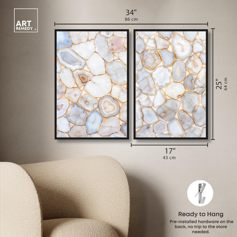 Impression sur toile Luxe Harmony , H 25 po x l 17 po, Impression dans un cadre flottant sans passe-parto, Noir