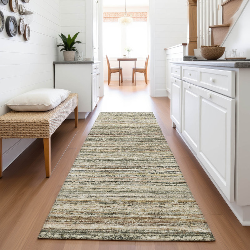 Premium Machine Washable Barry AMF1239 Stripes Rug, Runner 2'3" x 7'6"