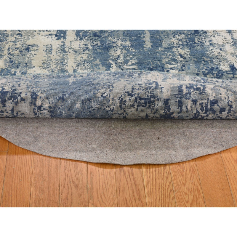 Tapis oriental rond en laine et en soie pure noué à la main 6 pi 2 po x 6 pi 2 po F3FB060C9255486C8FAF58401F47B04A