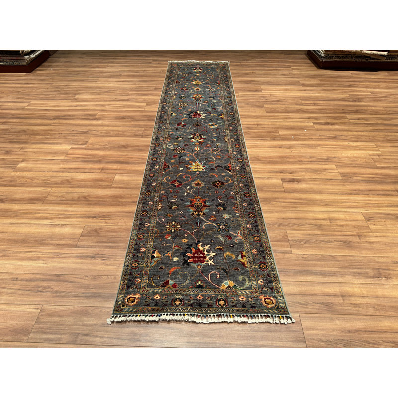 Tapis en laine et coton gris noué à la main Original Original