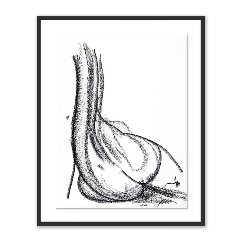 Nude 2 Print by Johan Gert Manschot, 40" H x 32" W x 2.5" D, Black