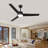52 Inch Black Ceiling Fan With Light