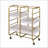 Gold + Off-White Industrial Serving Cart with 3 Adjustable Trays | Wood+Metal | Rectangular-1753739769