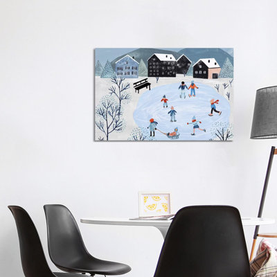 Snowy Village Collection A by Melissa Wang - Wrapped Canvas Painting