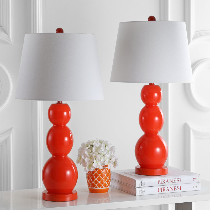 Dearis Glass Table Lamp, Blood Orange