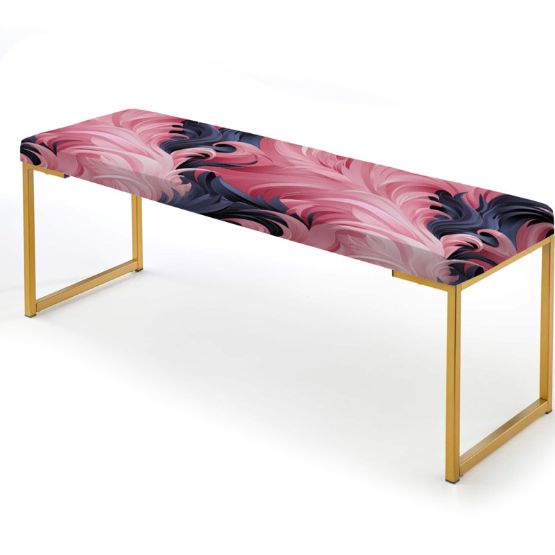 Sphynx rose en spirale - banc rembourré abstrait doré