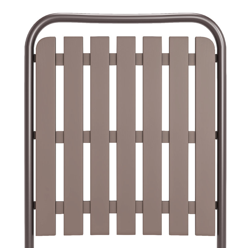 Chaise d'extérieur d'une capacité de 350 lb, résistance aux intempéries, assemblage nul, support pliable pour petits espaces, remise et abri