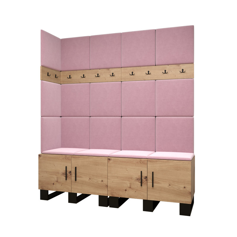 Agamemnon 4 Door Manufactured Wood Wardrobe, Brown/Pink