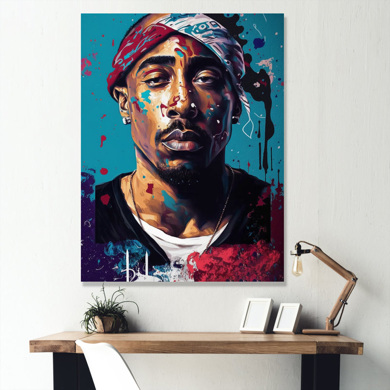 «Tupac King Of Rap II», reproductions d'art mural de célébrités, H 40 po x l 30 po, Toile tendue