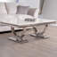 Modern Arriana 130cm x 70cm Chrome Coffee Table White Marble Top for Living Room