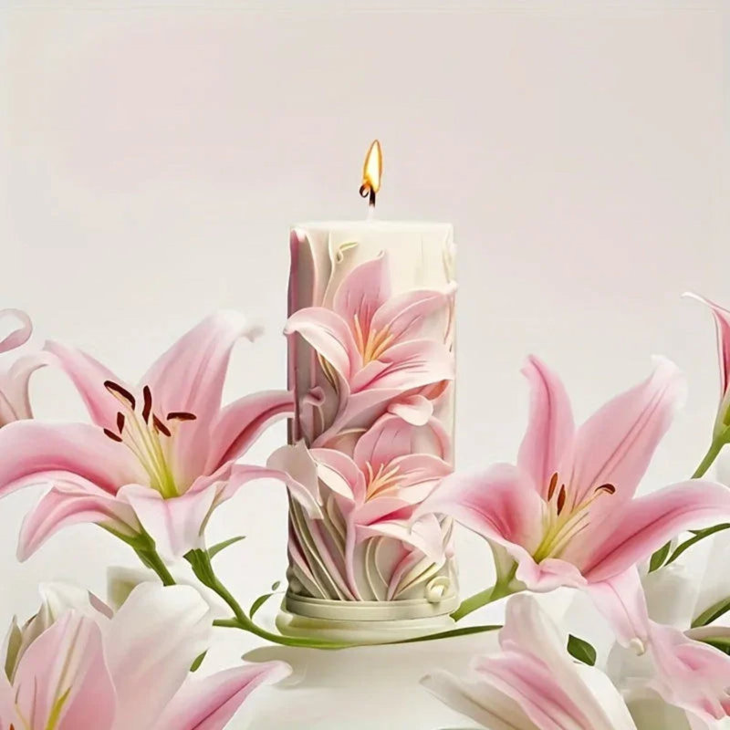 White Silicone Tulip Candle Mold