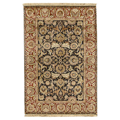 High-Quality Hand-Knotted Black And Red Area Rug