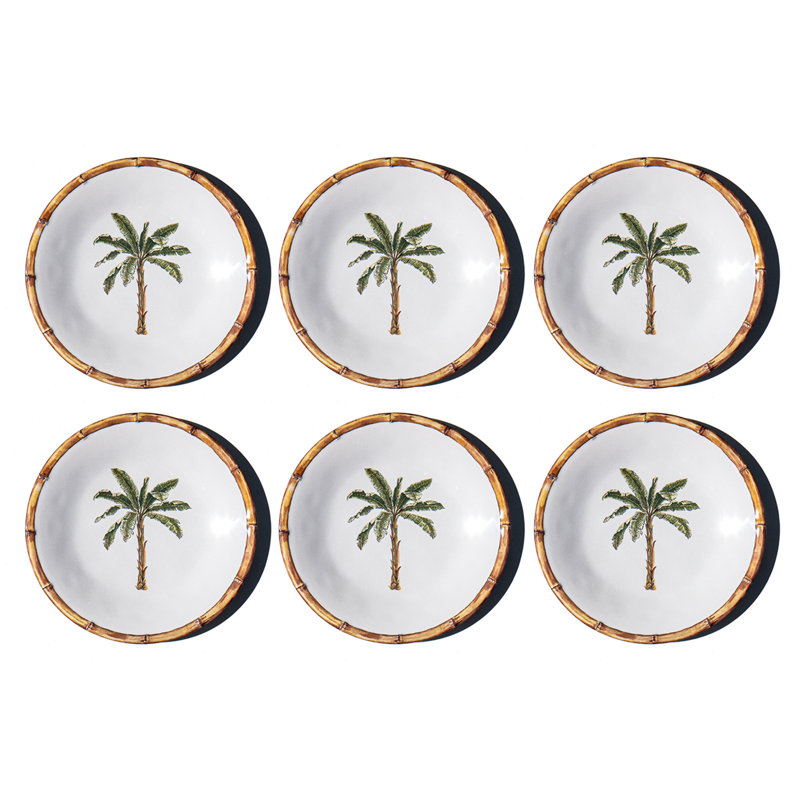 Assiette à salade en mélamine Rainforest Palm NewWave - vert - 8,5 po - ensemble de 6