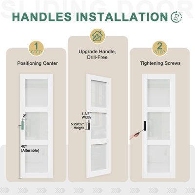 48" x 96"H Primed Mirrored Closet Sliding Doors With Hardware Kit & Handles