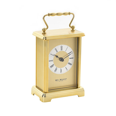 Roman Numeral Metal Quartz Movement / Crystal Tabletop Clock in Gold