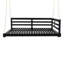 Lit à balançoire en bois d'acacia pour l'extérieur avec cordes en chanvre - Lit suspendu pour patio pleine grandeur, capacité de 350 lb, conception minimaliste ouverte pour patio, cour arrière, jardin-1392500197-1394420849