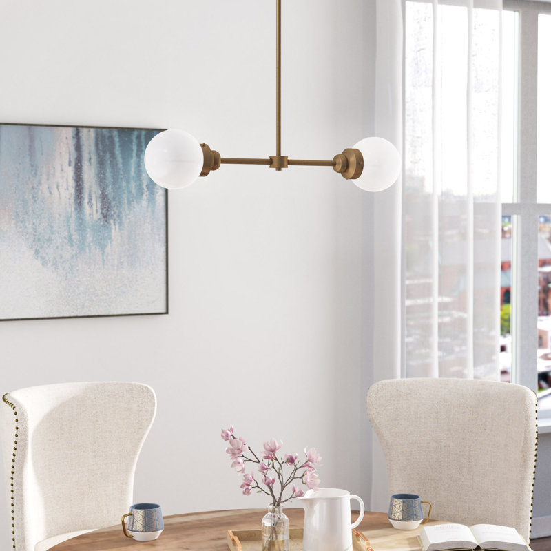 Lustre linéaire moderne Spoutnik à 2 lumières Rabehi