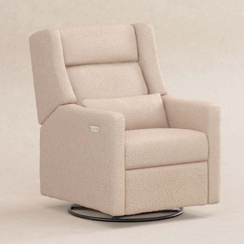 Kiwi Plus Power Glider Recliner w/ Power Headrest, Chai Shearling