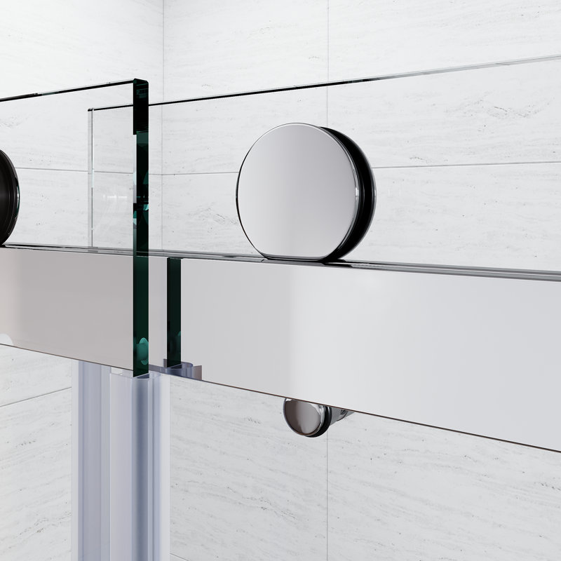 56'' - W x 62'' H Door Frameless Tub Door with, Chrome